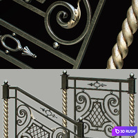 Fences forged, railing 3D Model Vray