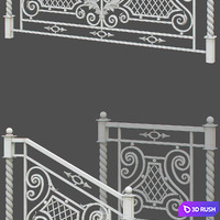 Fences forged, railing 3D Model Vray