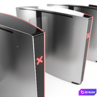 Turnstile BoonEdam Speedlane Slide 3D Model Vray