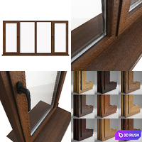 Aluminum windows 2 3D Model Vray, Corona