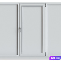 Aluminum windows 2 3D Model Vray, Corona