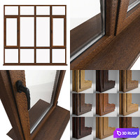 Aluminum windows 4 3D Model Vray, Corona
