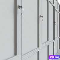 Aluminum windows 4 3D Model Vray, Corona