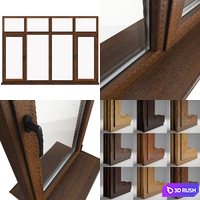 Aluminum windows 6 3D Model Vray, Corona
