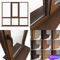 Aluminum windows 7 3D Model Vray, Corona