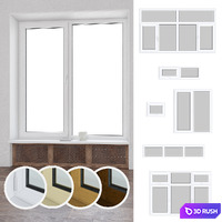 Set of plastic windows 01 3D Model Vray