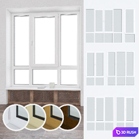 Set of plastic windows 05 3D Model Vray