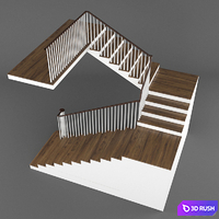 Stairs 3D Model Vray, Corona
