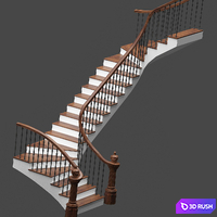 Set of stairs with 3 style 3D Model Vray