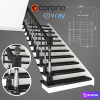 Two-staircase, 1 version 3D Model Vray