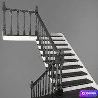 Two-staircase staircase, 2 version 3D Model Vray