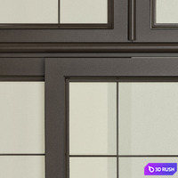 Japanese interior doors 3D Model Vray