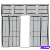 Japanese interior doors 3D Model Vray