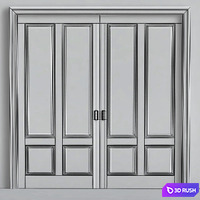 Classic wooden door 3D Model Vray