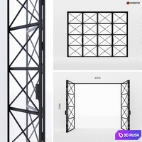 Metal doors-accordion in Loft style 4 3D Model Corona