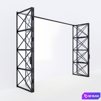 Metal doors-accordion in Loft style 4 3D Model Corona