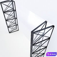 Metal doors-accordion in Loft style 4 3D Model Corona