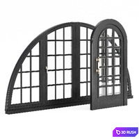 Set of arched doors and windows 3D Model Corona