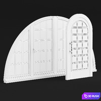Set of arched doors and windows 3D Model Corona