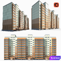 Multi-storey residential building 3D Model Corona