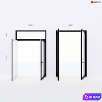 Balcony door Alumil 3D Model Corona