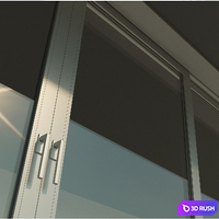 Panoramic sliding system Window Door 3D Model Vray, Corona