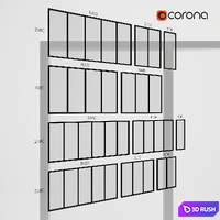 Stained glass, panoramic windows 3D Model Corona