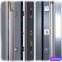 Entrance metal door Inox S-2 (Your Frame) 3D Model Vray, Corona