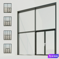 Panoramic windows. Stained Glass.6 3D Model Vray, Corona