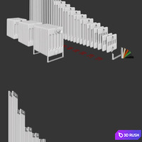 Arbonia Radiators set (six-pipe) 3D Model Vray, Corona