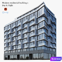 Residential building 3 3D Model Vray, Corona