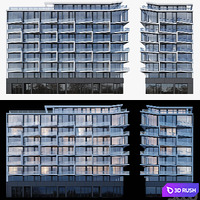 Residential building 3 3D Model Vray, Corona