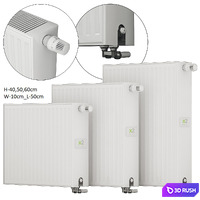 Steel panel radiators Kermi therm-x2 Profil L-50 3D Model Vray, Corona