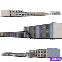Old industrial building 3D Model Corona
