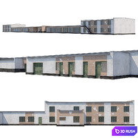 Old industrial building 3D Model Corona