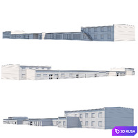 Old industrial building 3D Model Corona