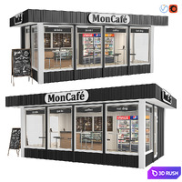 Moncafé 3D Model Vray, Corona