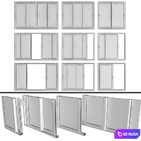 Sliding Stained Glass Aluminum Windows / Sliding Stained Glass Aluminum Windows 3D Model Vray, Corona