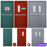 Fire door 3 (3 pcs.) 3D Model Vray, Corona