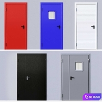 DoorHan Fire Doors 3D Model Corona