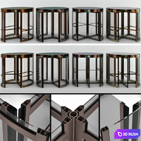 Revolving entrance doors 3D Model Vray, Corona