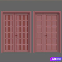 Classic interior doors 3D Model Vray, Corona