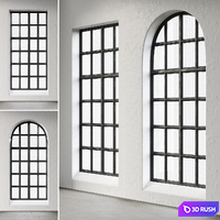 Loft windows 3D Model Corona