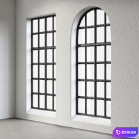 Loft windows 3D Model Corona