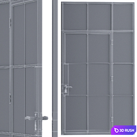 Steel door. Partition set 1 3D Model Vray, Corona