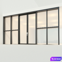 Panoramic glazing. Stained glass window 22 3D Model Vray, Corona