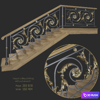Forged Railings Classic 3D Model Vray