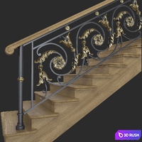Forged Railings Classic 3D Model Vray