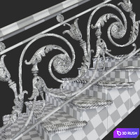 Forged Railings Classic 3D Model Vray