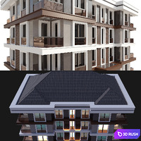 Modern Residential Building 013 3D Model Corona